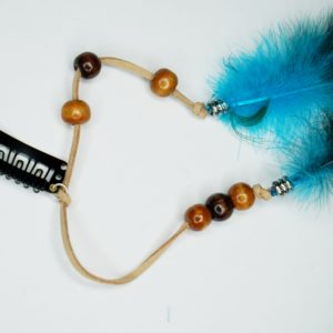 Blue feathers hair wrap