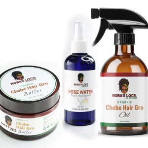 Chebe Hair Butter 3.53 Oz + Chebe Organic Hair Oil 8 Oz Spray bottle + Pure Organic Rose water