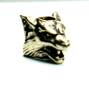 1 pc. Wolf Warriors Head Sculpture silver color Bead | Handmade Lanyard Pendant Jewelry Additions, EDC Outdoor Tool Charms