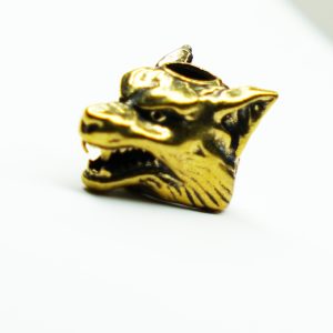 1pc Wolf Warrior Head Head Sculpture, Brass Bead DIY Handmade Lanyard Pendant, Jewelry Making Accessories EDC Outdoor Tool Charms