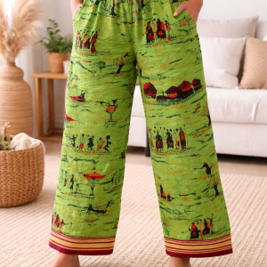 Straight-leg soft cotton trousers with African-inspired design and pockets-effortlessly stylish, comfortable, and empowering for everyday wear 17