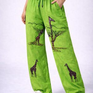 Straight-leg soft cotton trousers with African-inspired design and pockets-effortlessly stylish, comfortable, and empowering for everyday wear 21