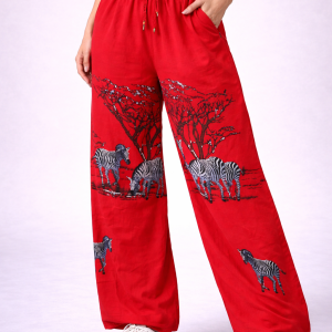 Straight-leg soft cotton trousers with African-inspired design and pockets-effortlessly stylish, comfortable, and empowering for everyday wear 23
