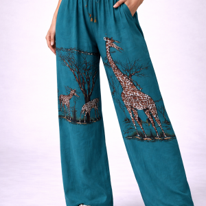 Straight-leg soft cotton trousers with African-inspired design and pockets-effortlessly stylish, comfortable, and empowering for everyday wear 25