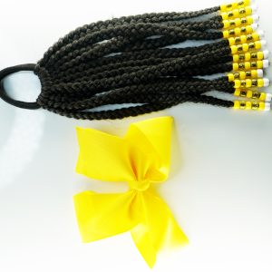 Elastic tie bands-with hand braided braids-Girls' Hair Extensions with Elastic Bands 8