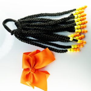 Elastic tie bands-with hand braided braids-Girls' Hair Extensions with Elastic Bands 9