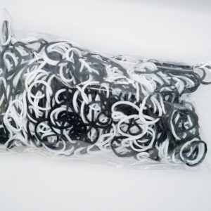 Rubber bands-strong-for hair styling black and white